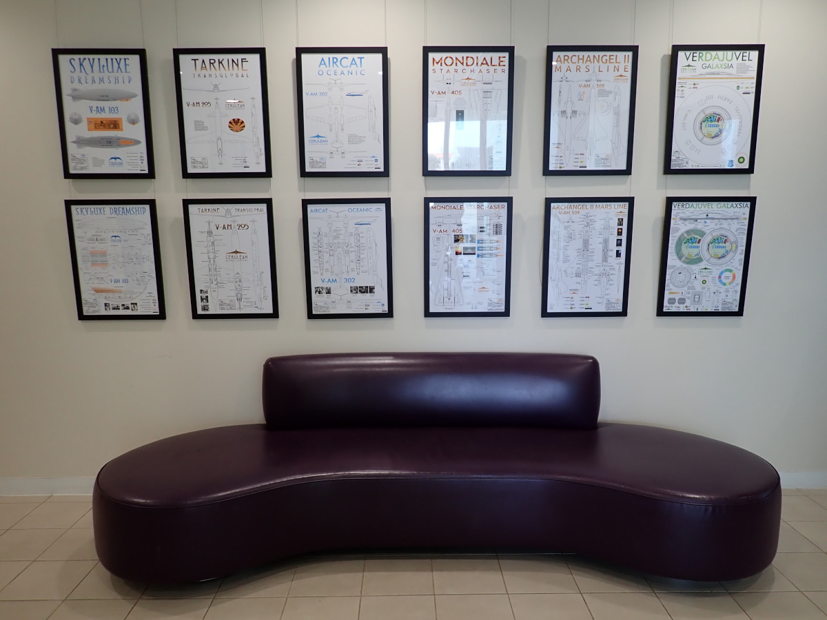 Amazing Aerospace I posters on display in the Mornington Library foyer exhibition space.